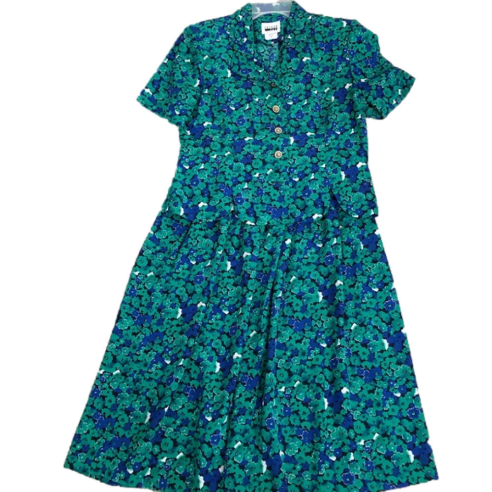 Vintage Leslie Fay Short Sleeve Two Piece Set